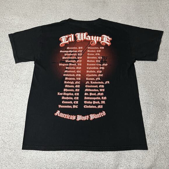 Lil Wayne Shirt Mens Medium Tour Graphic Hip Hop Vintage Y2K 2000s Rap Tee - Picture 2 of 15
